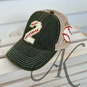 Chenille Baseball Number Patch Trucker Hat