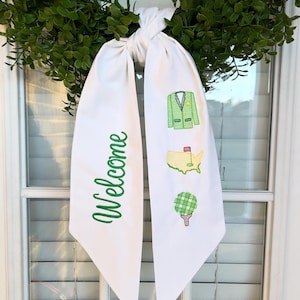 Wreath Sash, Masters Trio Wreath Sash, Golf Wreath Sash
