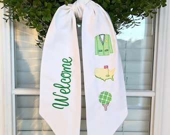 Wreath Sash, Masters Trio Wreath Sash, Golf Wreath Sash