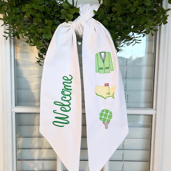 Wreath Sash, Masters Trio Wreath Sash, Golf Wreath Sash