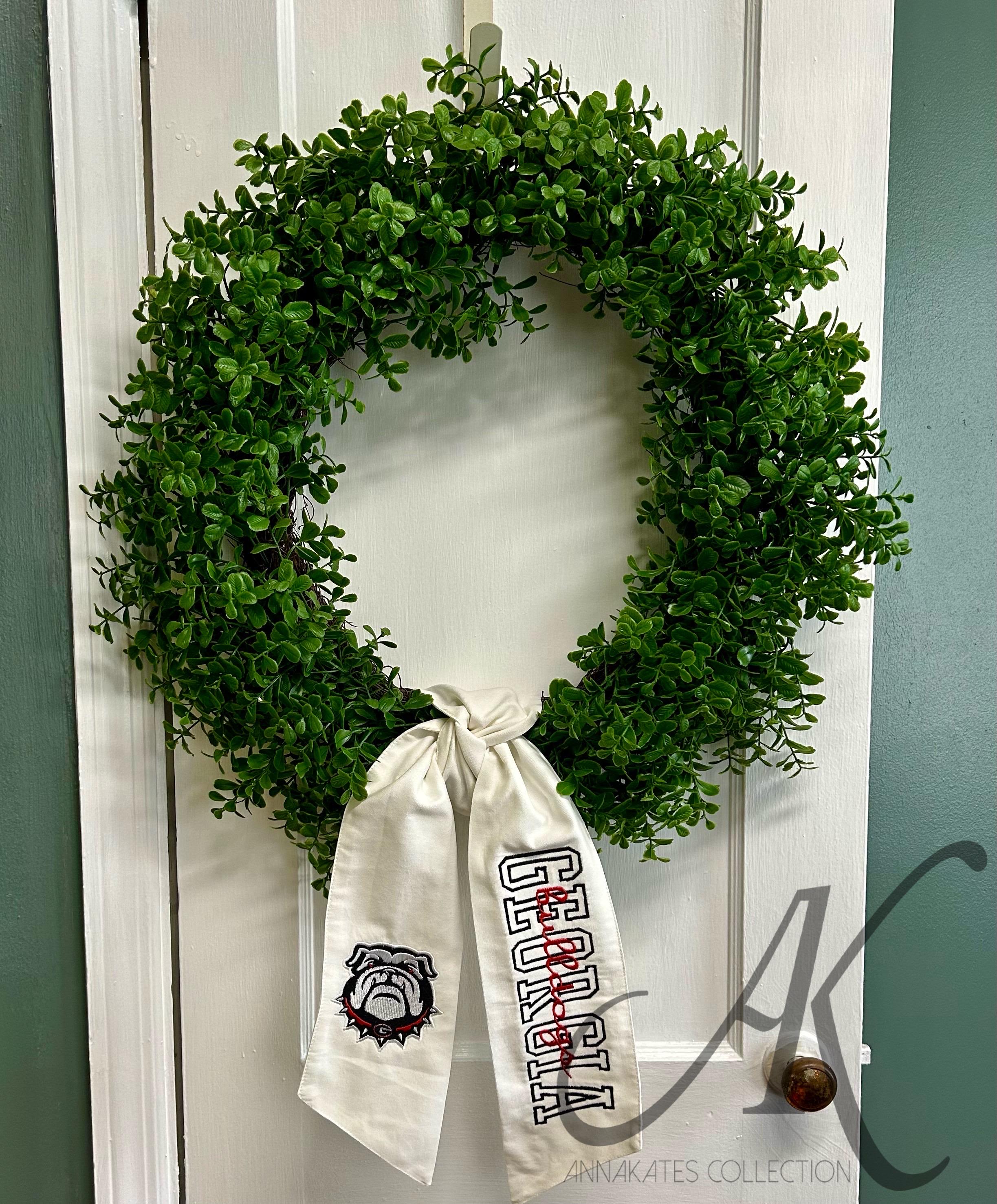 Wreath Sash, Georgia Bulldogs Wreath Sash, Gameday Wreath Sash