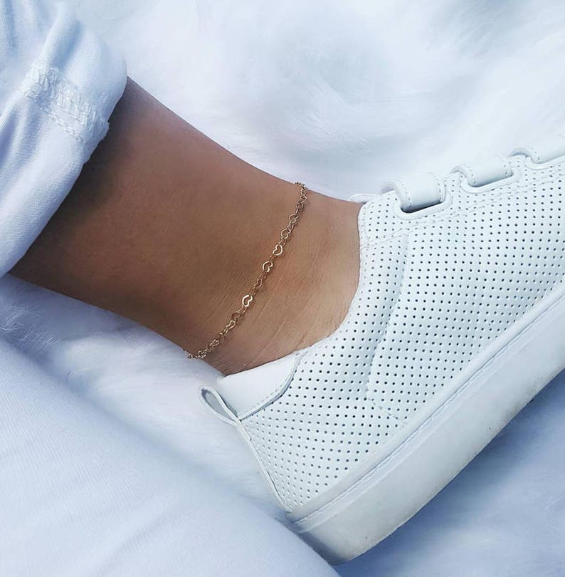 Tiny Gold Heart Anklet/ Simple Gold Anklet/ Gold Plated/ Gold Etsy Canada