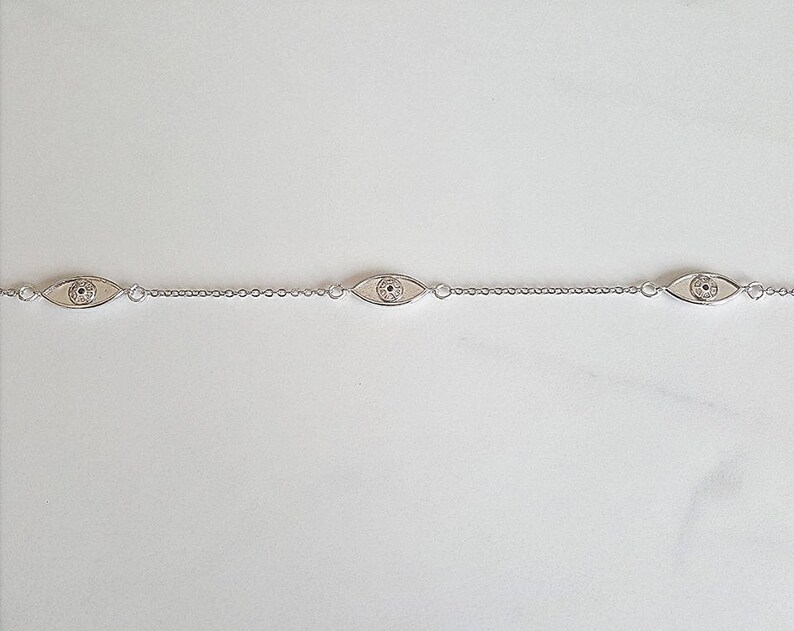 Silver eye choker simple choker delicate choker necklace