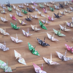 1000 gru origami 3" - Stampa giapponese Gru di carta origami, regalo per lei, regalo per fortuna, regalo di salute, regalo per bambini