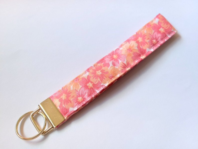 Japanese Print keyring, Wristlet, wristlet keyring, Key Ring, Key Fob, Keyring, Wrist Strap Key Holder, Gift for her, Lanyard, Key Ring afbeelding 1