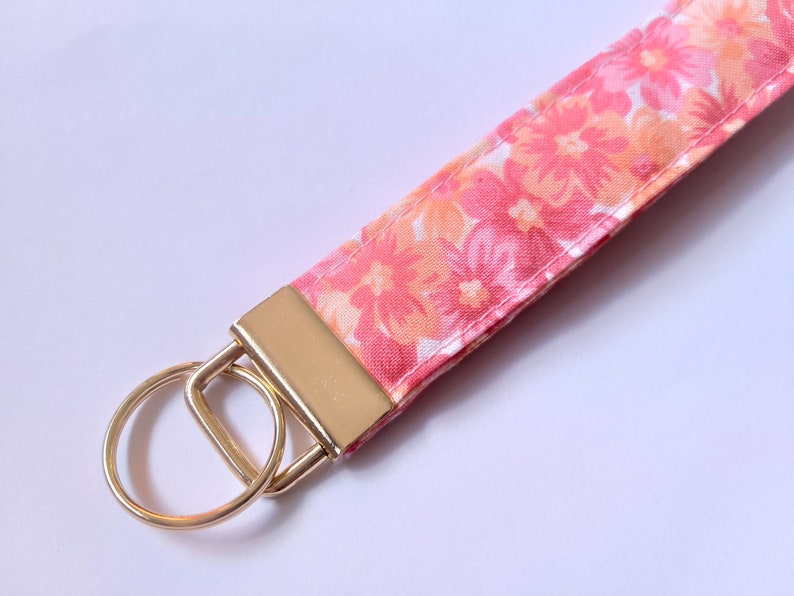 Japanese Print keyring, Wristlet, wristlet keyring, Key Ring, Key Fob, Keyring, Wrist Strap Key Holder, Gift for her, Lanyard, Key Ring afbeelding 4