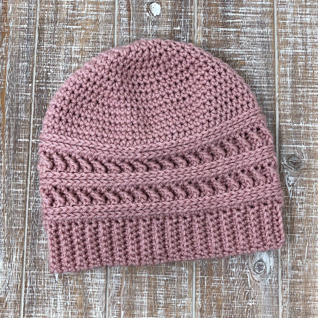 Crossed Ripple Beanie Crochet Pattern, Multiple Sizes, Photo Tutorial ...