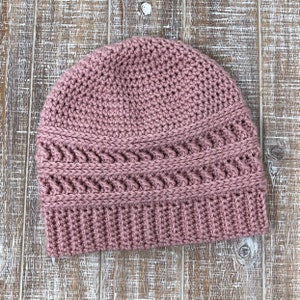Crossed Ripple Beanie Crochet Pattern, Multiple sizes, Photo tutorial, Infant, Toddler, Child, Adult