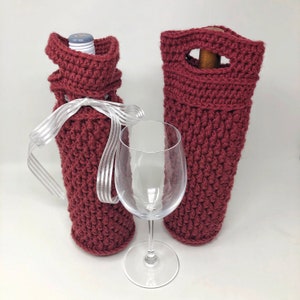 Harmony Wine Tote Crochet Pattern, Wine Gift Bag, Wine Carrier