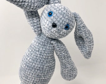 Patrón Amigurumi Conejito Acurrucado, Juguete de Ganchillo, Apto para principiantes, Terciopelo