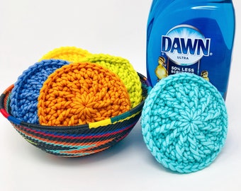 Sunburst Dish Scrubby Crochet Pattern, Kitchen Scrubbies, Pan Scrubber