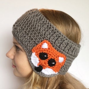 Fox Headband Crochet Pattern, Ear Warmer, Winter, Fox