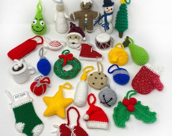 Patrón de Ganchillo Adorno Navideño Adviento, 25 patrones, Navidad, Amigurumi