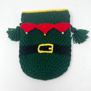 Elf Gift Bag Crochet Pattern, 3 sizes, Gift Giving, Holiday Decor, Crochet Bag