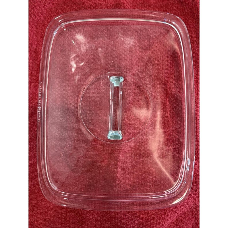 Pyrex Clear Rectangular Replacement Glass Lid 21 C-624 Long Handle USA Excellent image 2