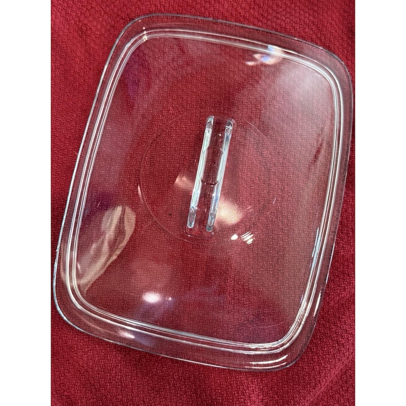 Pyrex Clear Rectangular Replacement Glass Lid 21 C-624 Long Handle USA Excellent image 1