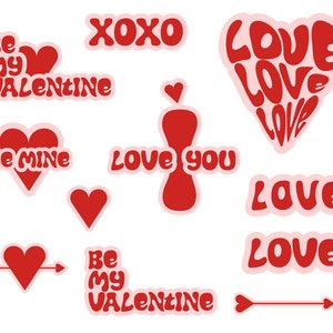 Valentinstag Bündel | Digitaler Download | Liebe | Herz | Zuneigung | Emotion | Clipart | Aufkleber | Plotterdatei | EPS SVG PNG | Cricut