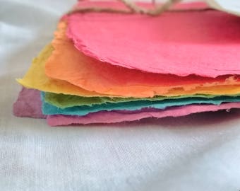 Rainbow Colours Handmade Recycled Paper Sheets