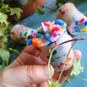 Rainbow Chunk Votive Candles, Paraffin Wax Unscented Candles  - Set of Four in Gift Box