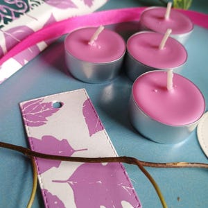 Pink Unscented Tealights, Soy Wax Tealights, Set of Four with Gift Box and Tag