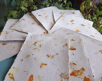 Carta riciclata A5 Marigold, 10 fogli fatti a mano da 15 cm per 21 cm
