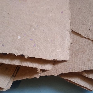 Fogli di carta riciclata Kraft screziata A5, 10 fogli fatti a mano da 15 cm per 21 cm