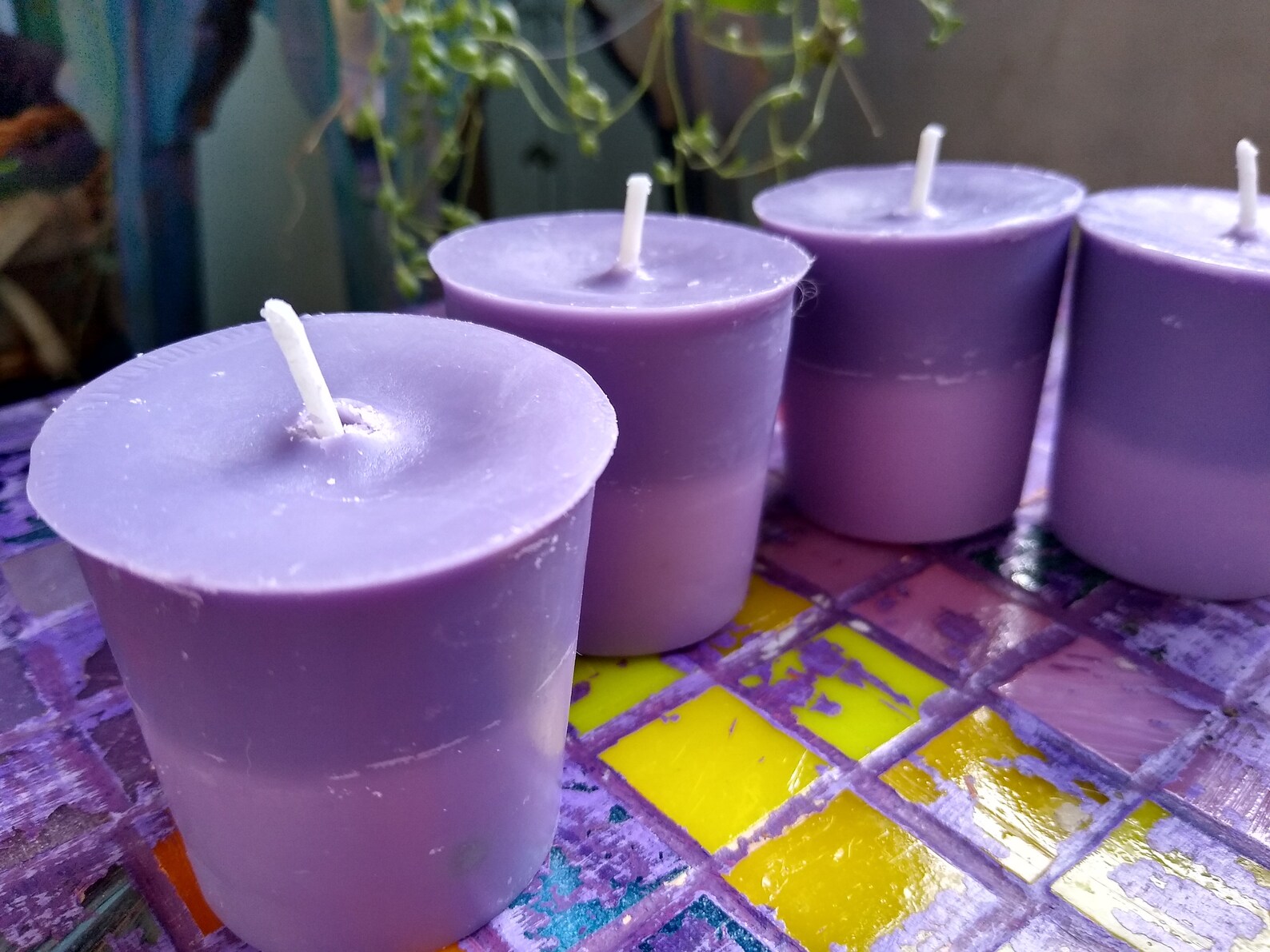 Rose Scented Candles Purple Votive Candles Soy Wax Candles Etsy