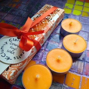 50 Stück Orangenblüte Duftkerzen Aus Sojawachs | Handgefertigte Teelichter | Brennen Bis 5 Stunden | USA Hergestellt