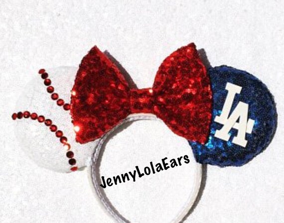 LA Dodgers Baseball Inspired Headband Mickey Mouse Minnie 