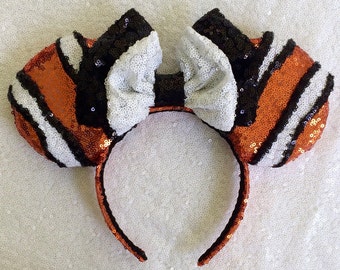 Nemo-Inspired Mouse Ears, Dory-Inspired Mouse Ears, Finding Nemo Inspired Ears, Custom Mickey Ears, Custom Minnie Ears, Custom Mickey Ears