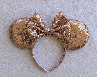 Rose Gold-Pailletten-Minnie Mouse-Ohren, Pailletten Ohren, Mickey Mouse Ohren, Pailletten-Mouse-Ohren - Disney Ohren