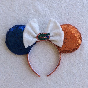 Florida Gators Mickey Minnie Mouse Ears University of Florida Go Gators Head Band Headband Orange and Blue