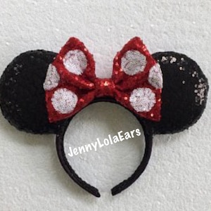 Classic Minnie Ears, Sequin Minnie Mouse Ears, Sequin Ears, Mickey Mouse Ears, Polka Dot Minnie, Sequin Mouse Ears - Disney Vacation Ears