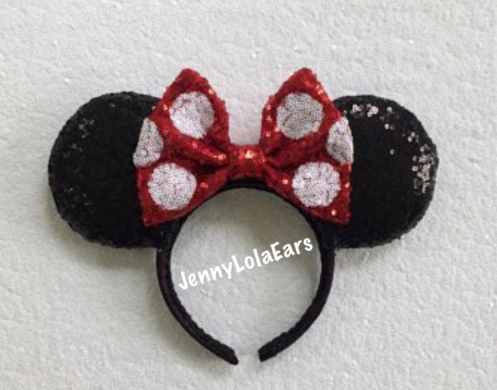New Minnie Disney polka dot sequin ears Sequined Minnie Mouse Polka Dot Ears Headband Costume main image 2