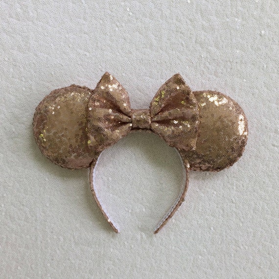 Champagne Sequin Minnie Mouse Ears, Sequin Ears, Mickey  display picture 1