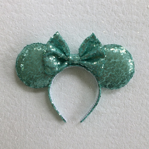 Aqua Blue Sequin Minnie Mouse Ears, Sequin Ears, Mickey  display picture 1