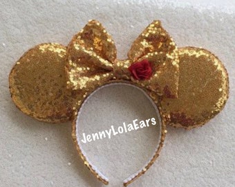 Belle Minnie Ears, Beauty and the Beast, Bella y la Bestia, Belle Mickey Ears, Minnie Ears, Mickey Ears