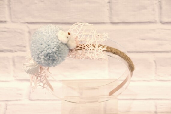 baby girl pom pom headband