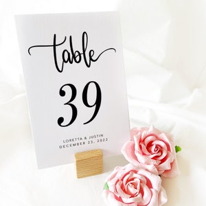 Elegant Personalized Wedding Table Numbers | Printable Table Number Cards | Elegant Table Number Set | Modern Calligraphy | Wedding Décor