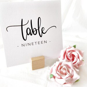 Minimalistic Wedding Table Numbers | Printable Table Number Cards | Simple Square Table Number Set | Calligraphy Font | Wedding Table Décor