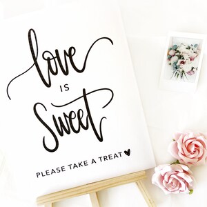 Love Is Sweet Take A Treat Sign Printable, Wedding Signage Printable, Printable Wedding Sign, Instant Download, Wedding Decor Printable