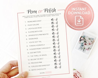 Porn or Polish Wedding Game Printable, Naughty Bachelorette Party Game, Dirty Hen Party Game Instant Download, Fun Wedding Party Games Print