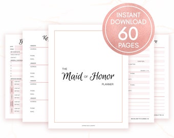 Maid of Honor Planner, Maid of Honour Wedding Printable, Maid of Honor Gift Ideas, Will You Be My Maid of Honor, PDF Download, DIY Notebook