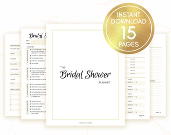 Bridal Shower Wedding Planner Template Printable, Bridal Shower Planning Checklist, Bridesmaid Planning Guide, Maid of Honor Planner Outline