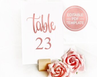 Elegant Wedding Table Numbers | Printable Table Number Cards | Simple Elegant Table Number Set | Modern Calligraphy Font | Wedding Décor