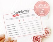 Dirty Bachelorette Scattergories Party Game, Rose Gold Bachelorette Party Games Printable, Instant Download, Censored Hen Party Games Print