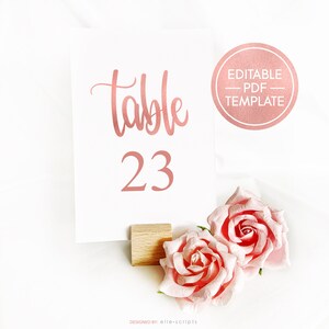 Elegant Wedding Table Numbers | Printable Table Number Cards | Simple Elegant Table Number Set | Modern Calligraphy Font | Wedding Décor