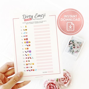 Dirty Emoji Pictionary Wedding Party Game Printable, Bachelorette Game Download, Wedding Games Dirty Naughty, Bachelorette Hen Party Game