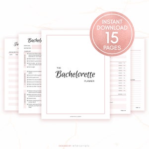 Junggesellinnenabschied Planungsvorlage, Junggesellinnenabschied Planer druckbare, Planung Checkliste, Trauzeugin Planer, Hochzeitsplaner druckbare PDF