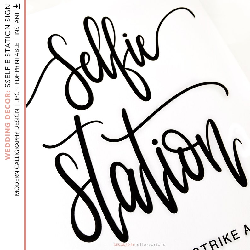 Selfie Station Sign Printable Selfie Station Wedding Sign - Etsy